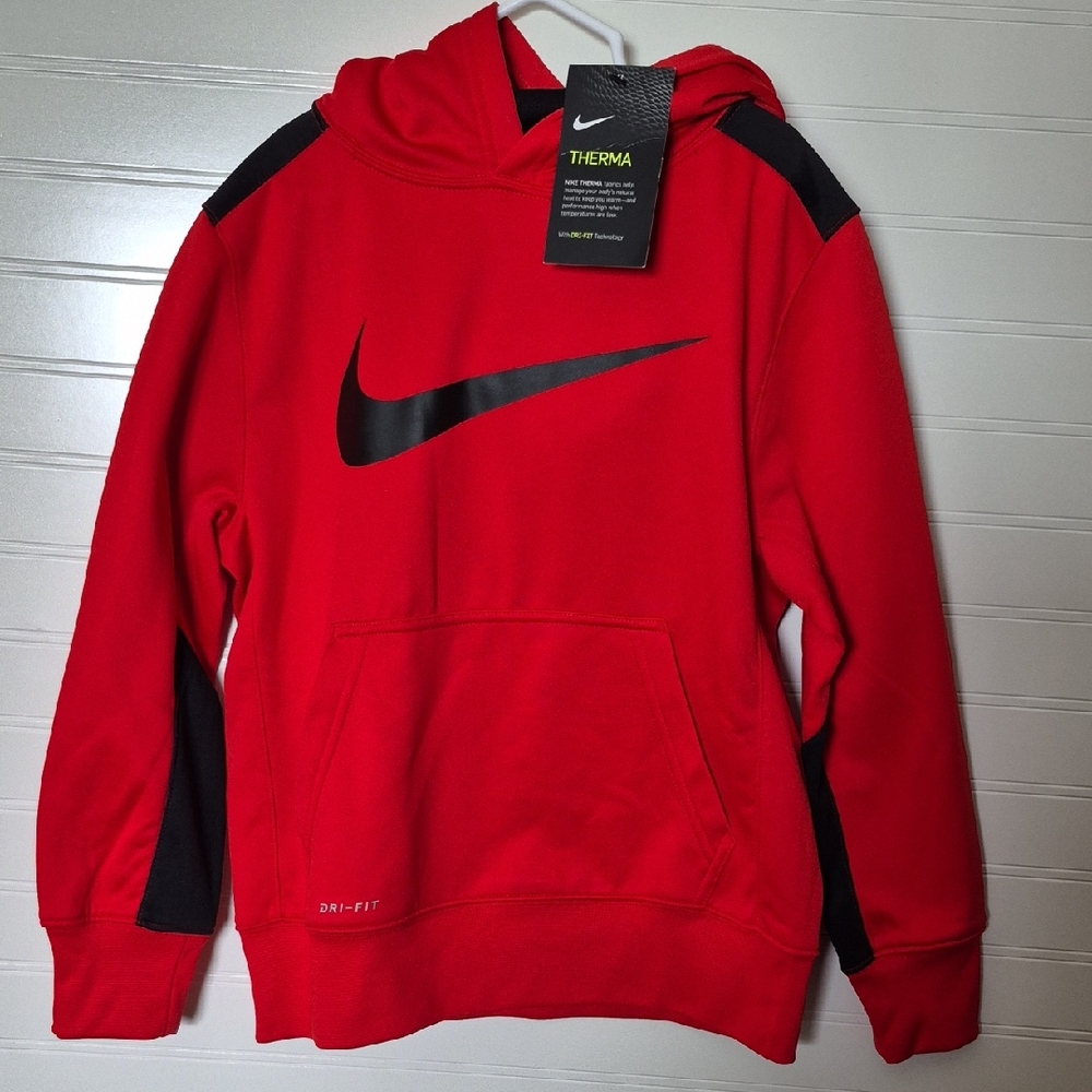Nike Boys Red Dri-Fit Hooded Sweatshirt